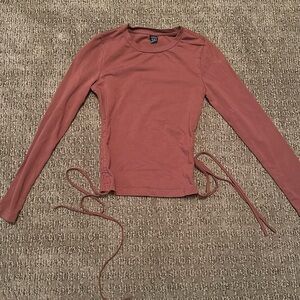 NEVER WORN- Brown Shein long sleeve with ties on the side